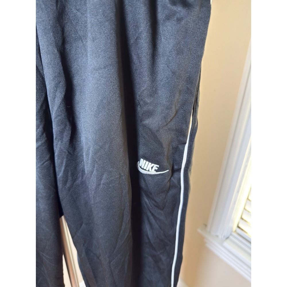 Vintage Y2K Nike Track Pants Men's M Black White Piping Swoosh Joggers